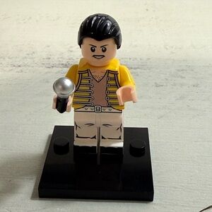 Freddie Mercury Queen Yellow Jacket Custom Lego Compatible Minifigure